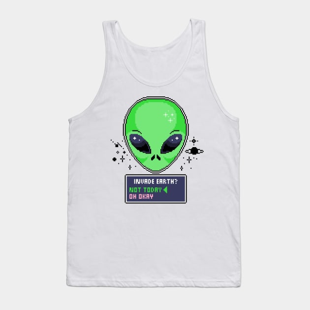 Space Invader Tank Top by pixelins